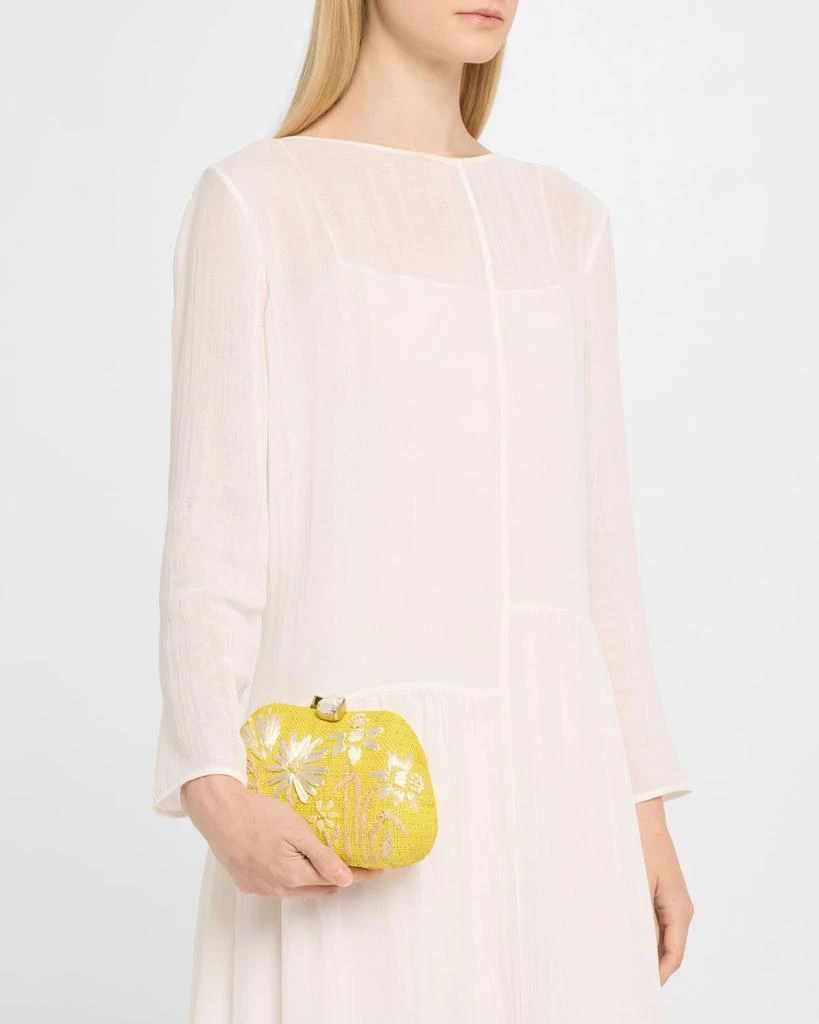 Rafe Tamu Flower Raffia Clutch Bag 2