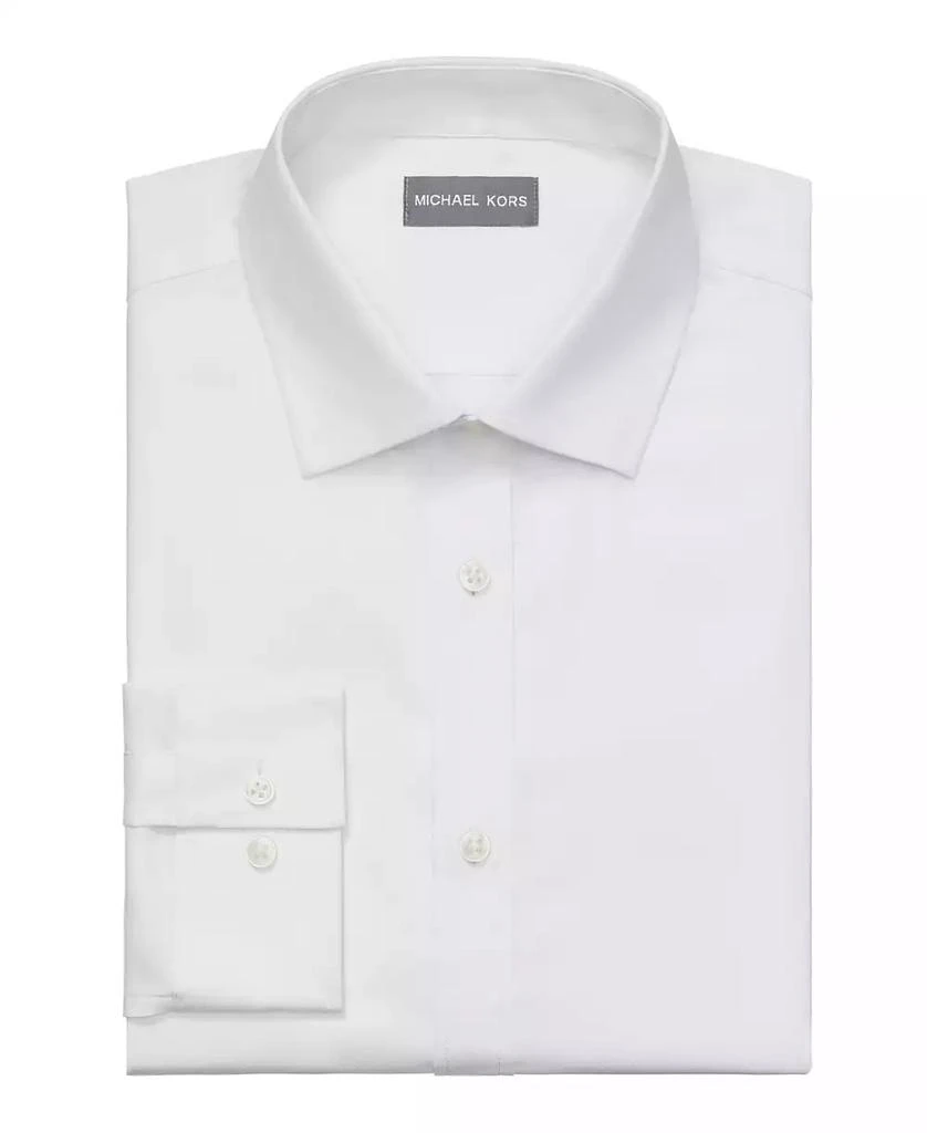 Michael Kors Men's Airsoft Slim Fit Untucked Length Wrinkle Free Stretch Dress Shirt 4