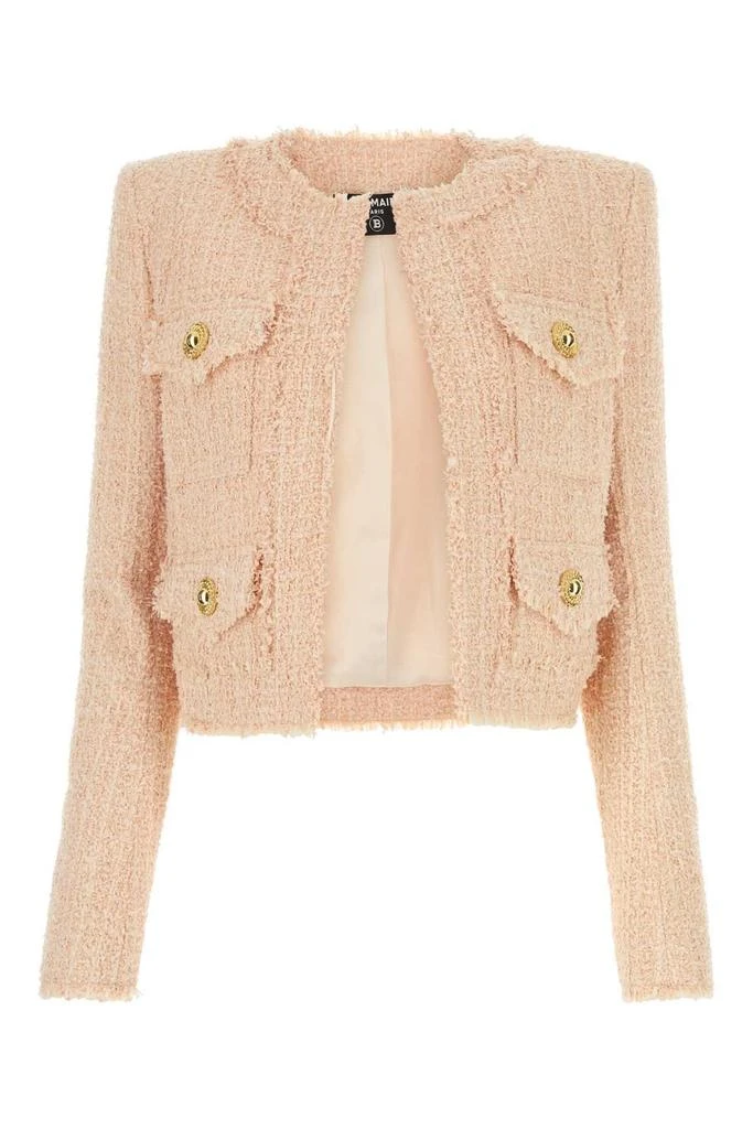 Balmain Balmain Frayed Hem Cropped Jacket 1