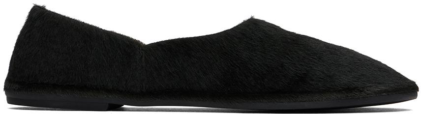 Alexander McQueen Black Leather Wave Slippers - Shoes