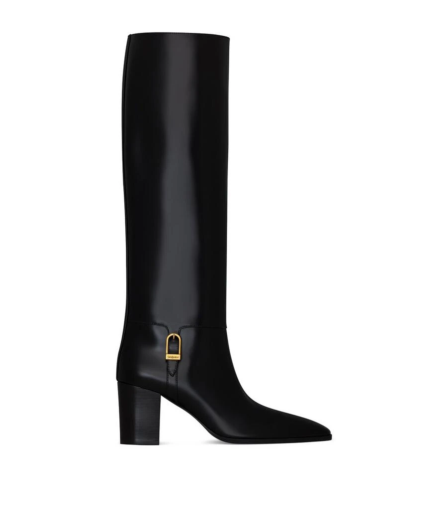 Yves Saint Laurent Leather Knee-High Boots 75 1