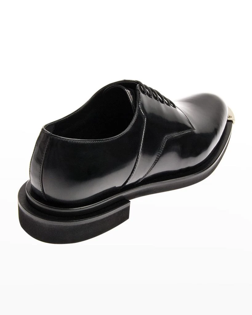 LES HOMMES Men's Metal Tip Leather Derby Shoes 3