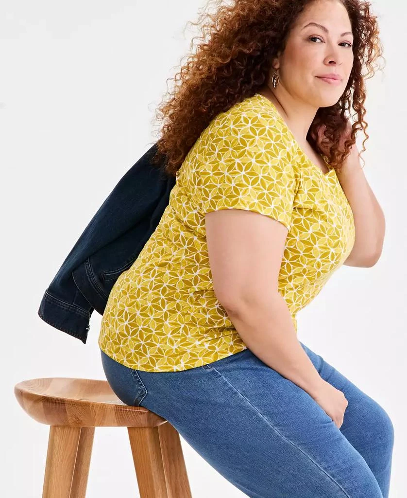 Style & Co Plus Size Printed Scoop-Neck Tee, Exclusively at Macy's 2
