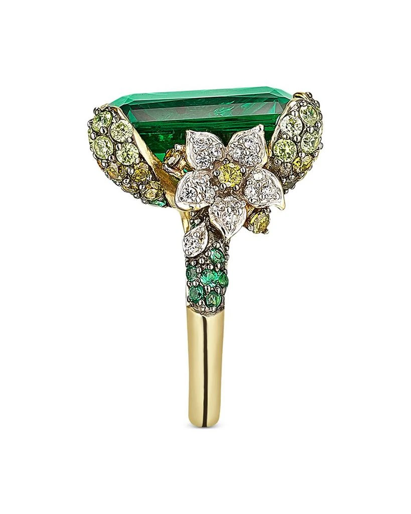 Anabela Chan 18K Yellow Gold Plated Sterling Silver English Garden Simulated Emerald & Simulated Diamond Cinderella Ring 2