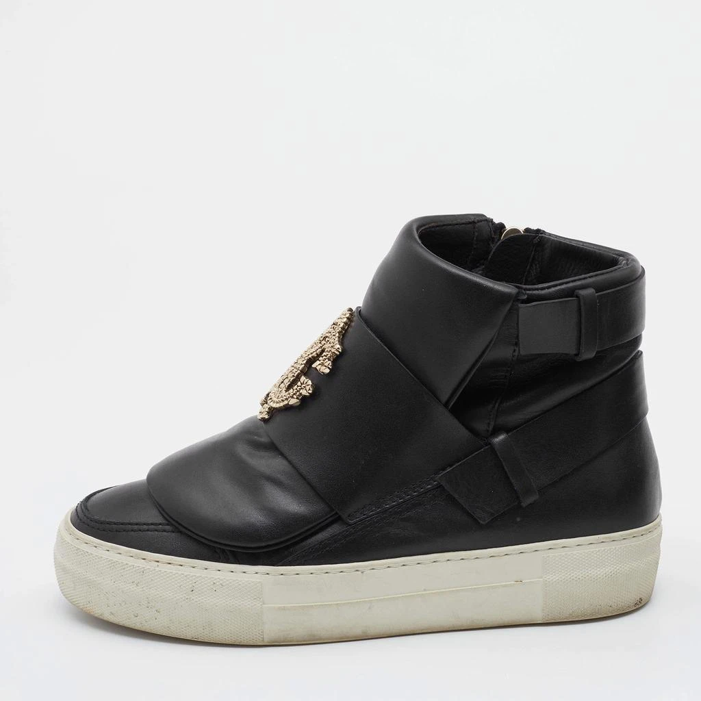 Roberto Cavalli Roberto Cavalli Black Leather High Top Sneakers Size 36 1