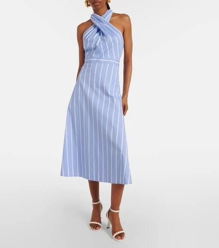 VERONICA BEARD Baylee striped poplin midi dress 2