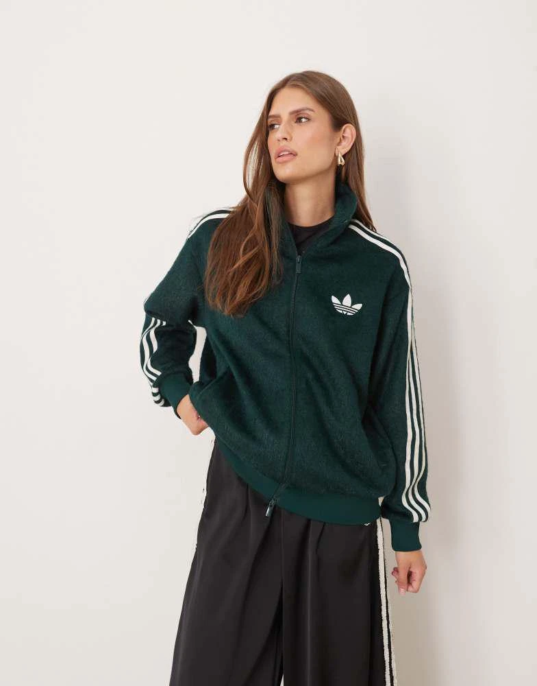 Adidas adidas Originals Firebird mohair track top in green 2