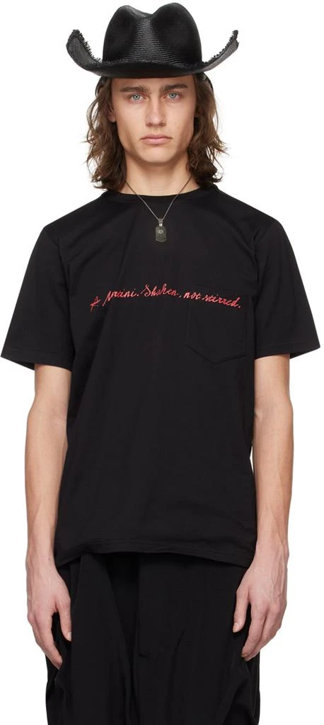 TAKAHIROMIYASHITA TheSoloist. Black 'A Martini Shaken Not Stirred' T-Shirt 1