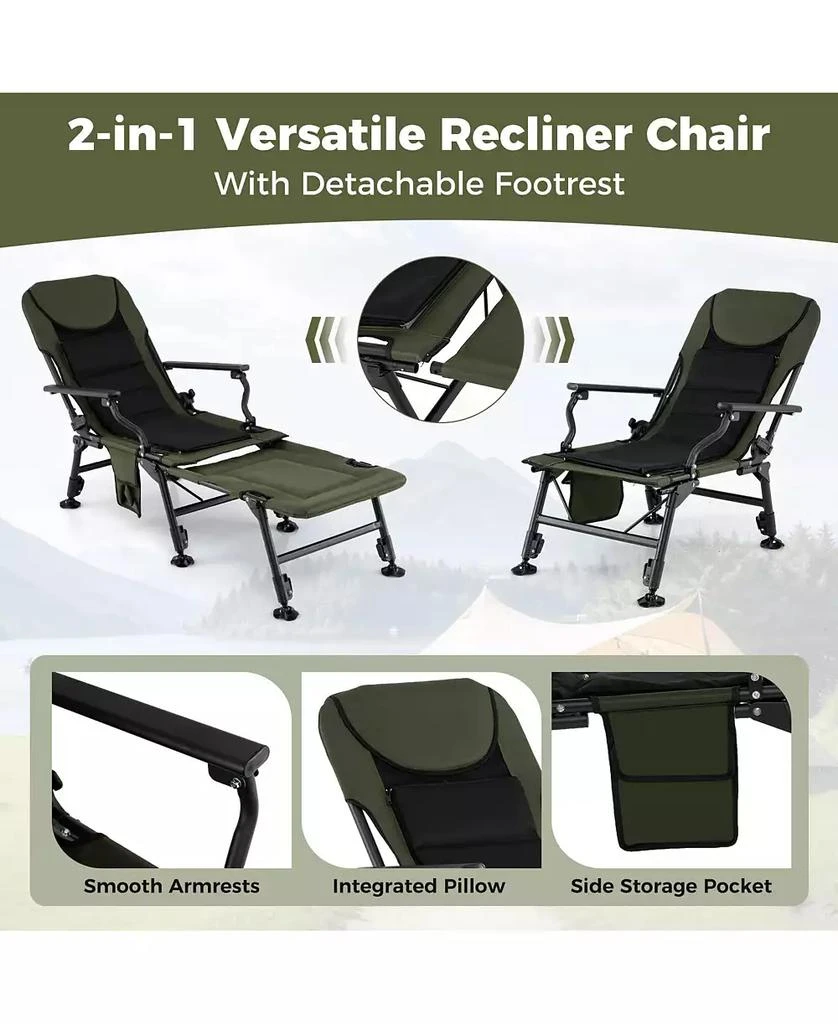 Mecale Oversized Folding Detachable Footrest, Heavy-Duty Outdoor Seat Fishing Chair 3