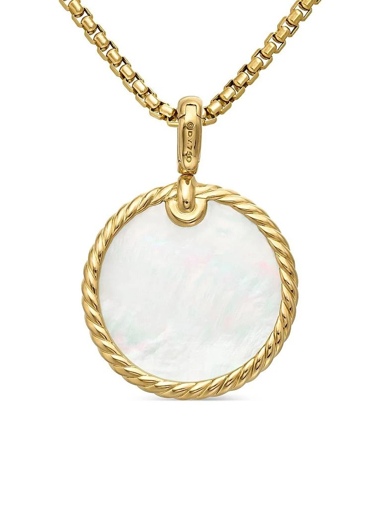 David Yurman DY Elements Disc Pendant in 18K Yellow Gold 4