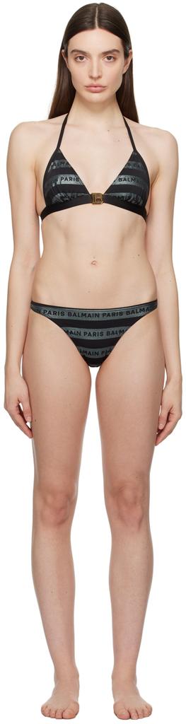 Balmain Black Print Bikini