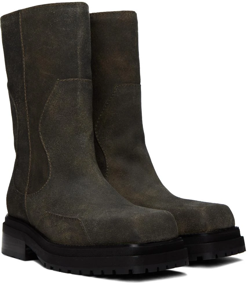 Eckhaus Latta Brown Stacked Boots 4