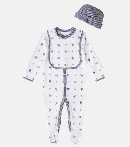 Ralph Lauren Baby cotton onesie, bib, and beanie set 2