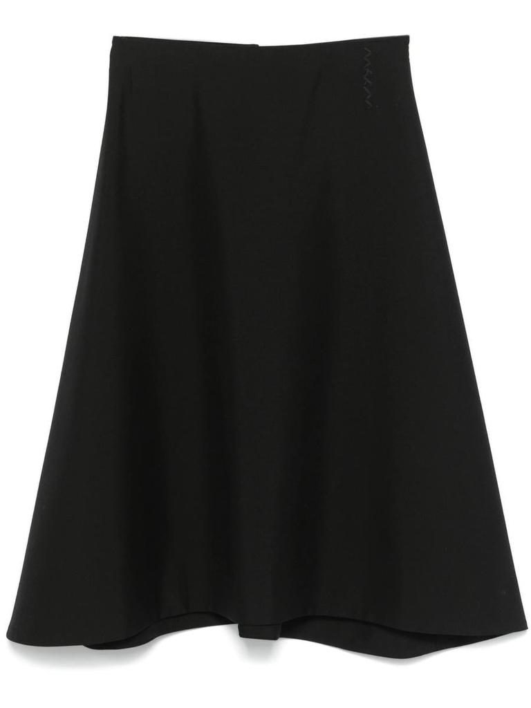 スカート MARNI Marni Virgin Wool Midi Skirt (GOMA0741Q0 TW839 00B99) Marni virgin-wool Midi Skirt | Black | FARFETCH