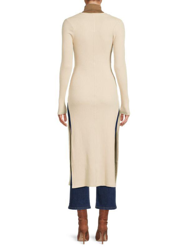 The Range Rib-Knit Slit Longline Cardigan