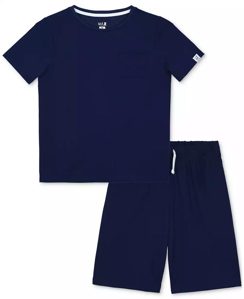 Max & Olivia Big Boys Waffle Thermal Top & Shorts Pajama Set