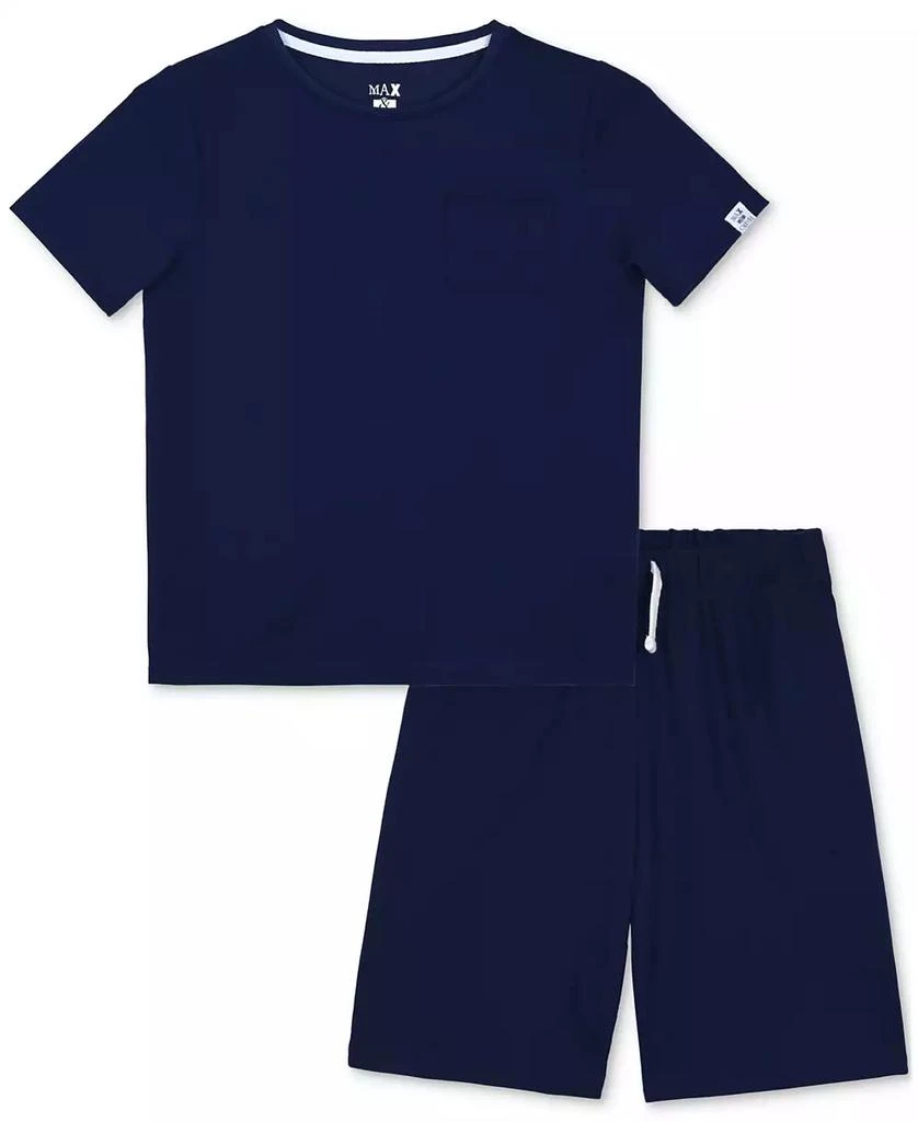 Max & Olivia Big Boys Waffle Thermal Top & Shorts Pajama Set 1