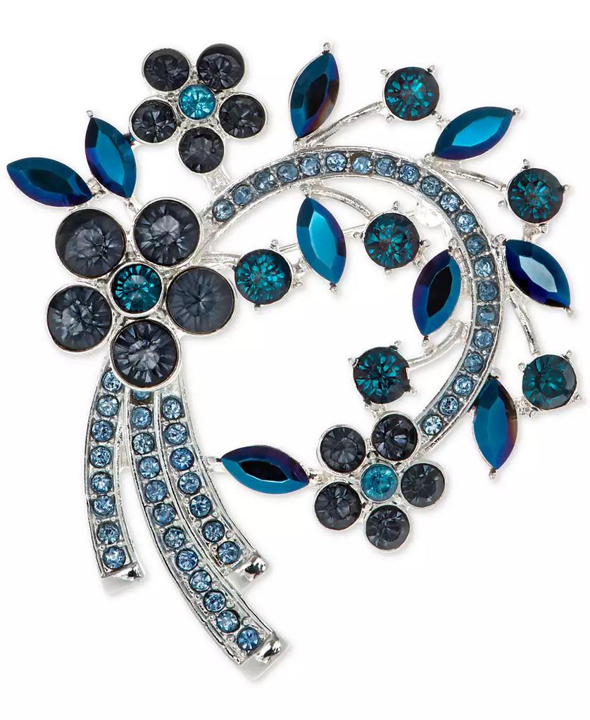 Anne Klein Stone Blue Flower Cluster Arched Pin, Created for Macy's