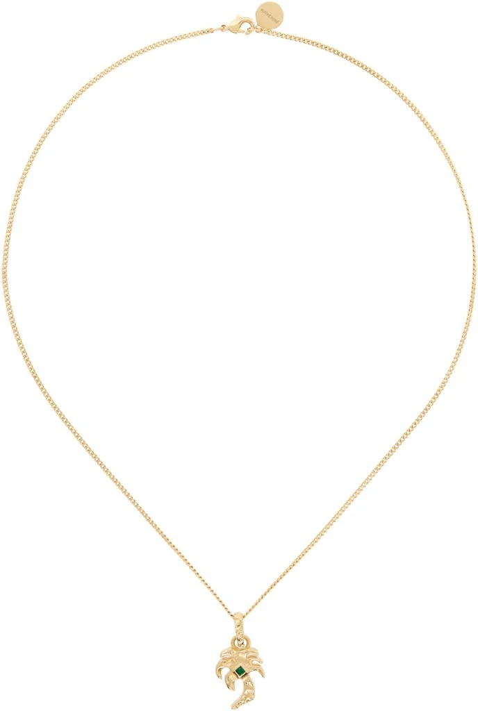 Palm Angels Gold Melted Palm Charm Necklace 1