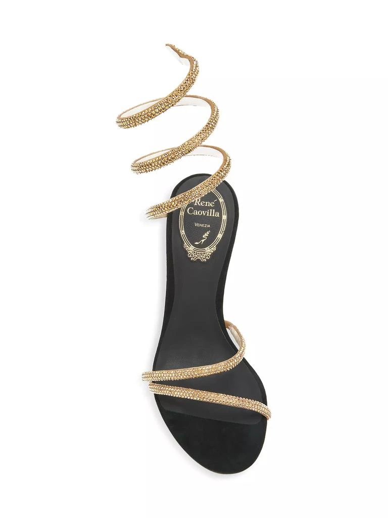 Rene Caovilla Margot Embellished Satin Wrap Sandals 5