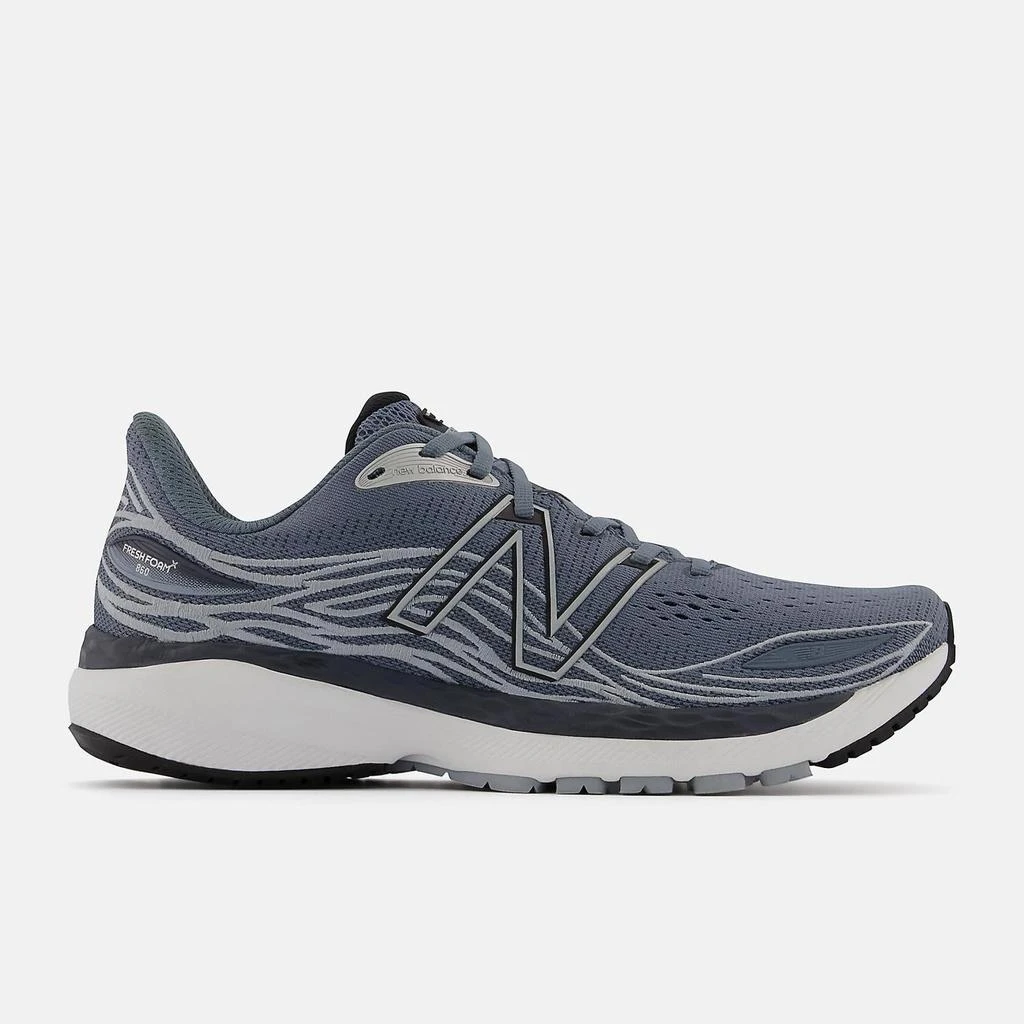 New Balance Men's Fresh Foam X 860V12 Running Shoes - 2E/wide Width In Ocean Grey With Light Slate And Black 1