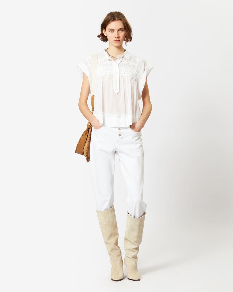 Isabel Marant Étoile MARANT ÉTOILE, LEAZA COTTON VOILE TOP - Women - White - 40