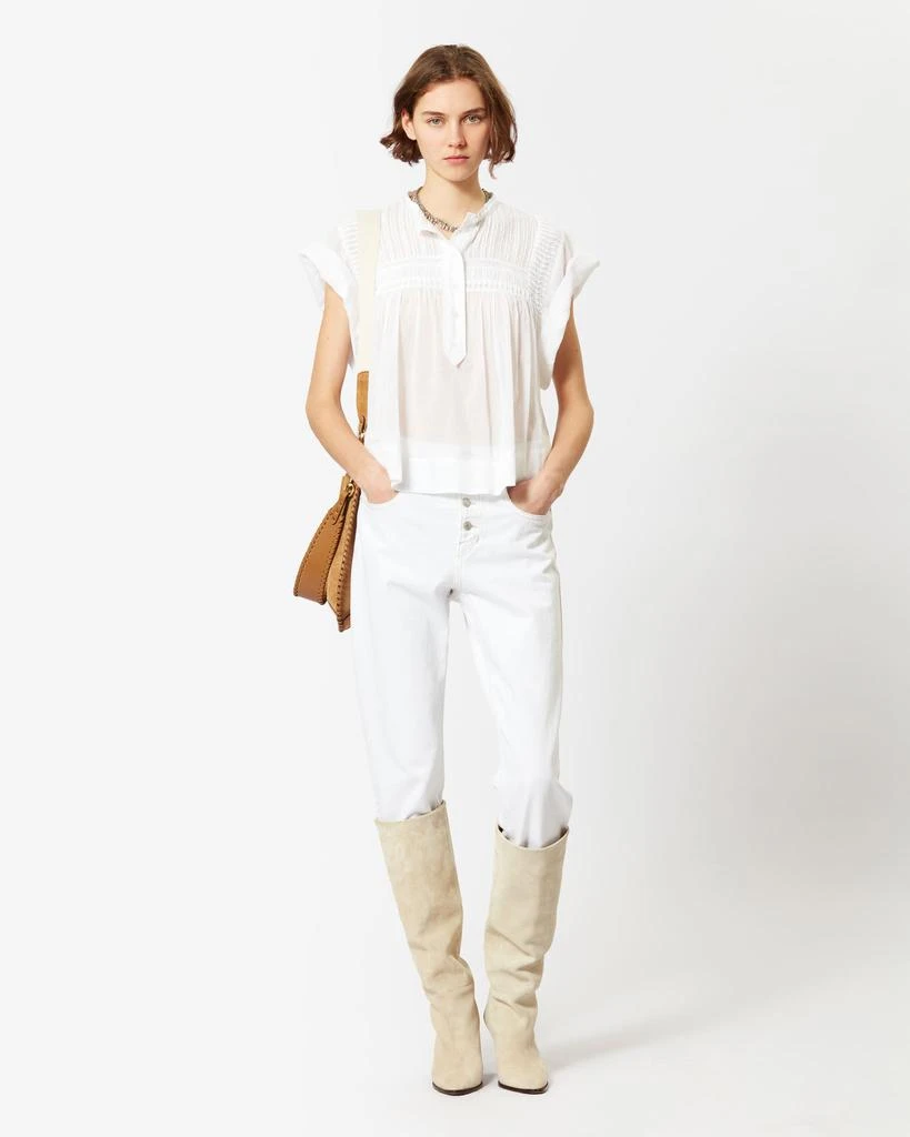 Isabel Marant Étoile MARANT ÉTOILE, LEAZA COTTON VOILE TOP - Women - White - 40 1