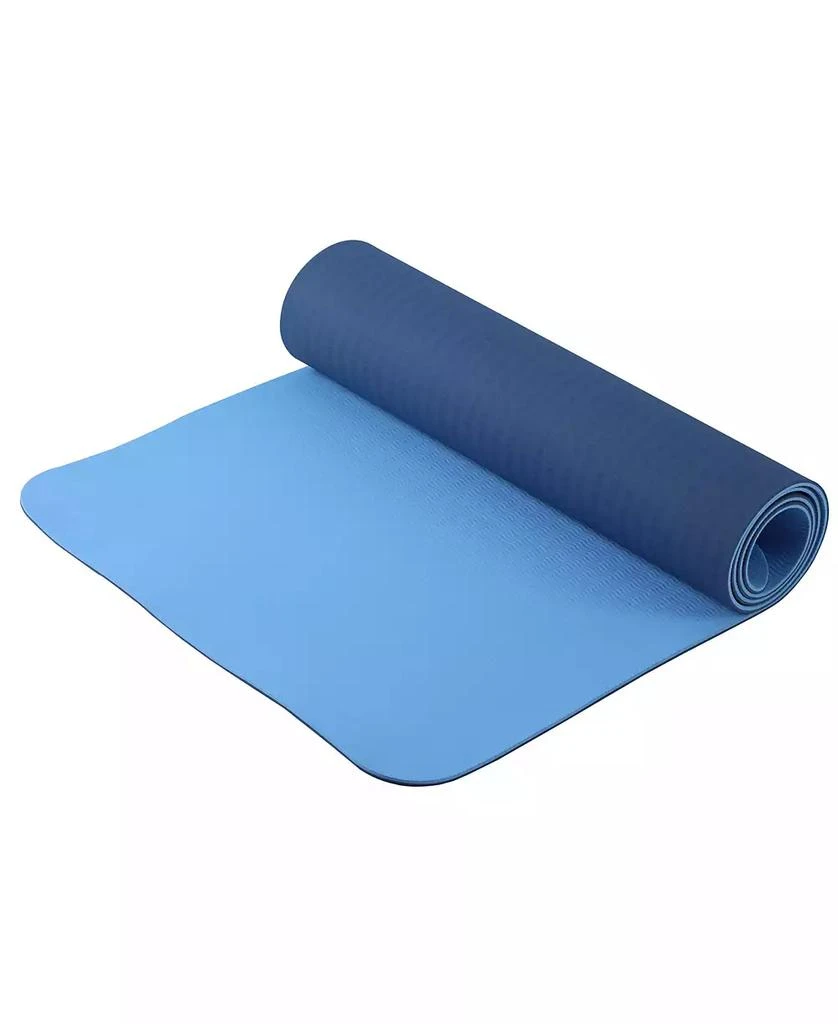 HolaHatha 72 x 24" Double Sided 0.25" Thick Non Slip Home Workout Yoga Mat, Blue 4