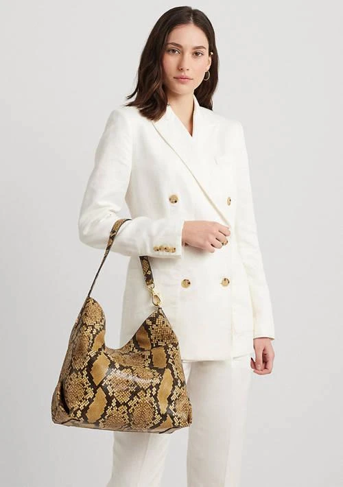 Ralph Lauren Ralph Lauren Faux Snakeskin Large Kassie Shoulder Bag 2