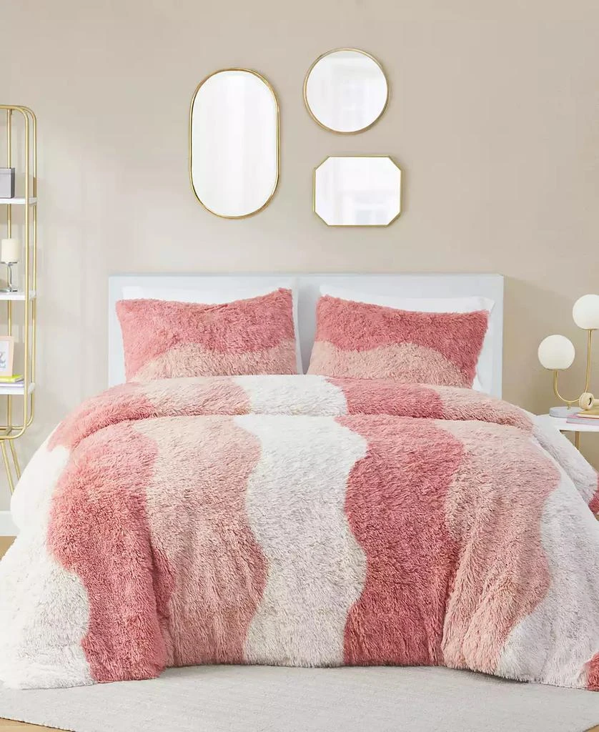 Intelligent Design Cassie Ombre Shaggy Faux Fur 2 Piece Comforter Set