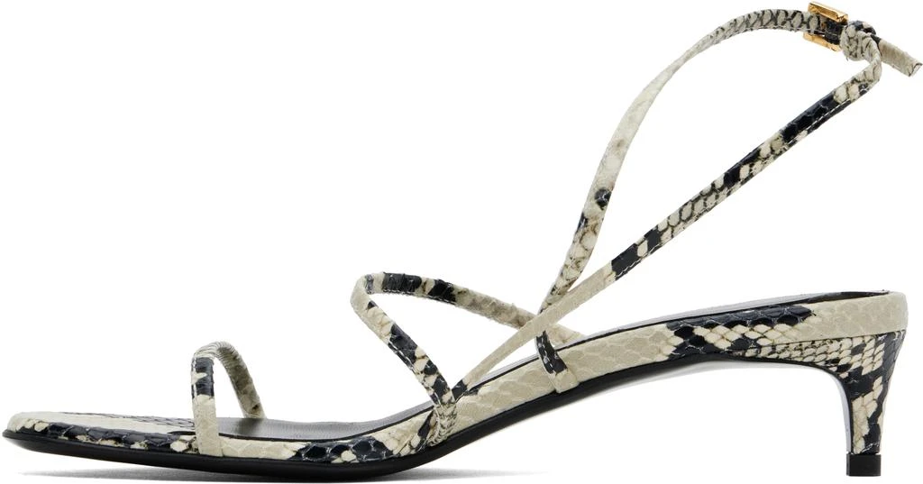 Khaite Beige Loop Kitten Heeled Sandals 3