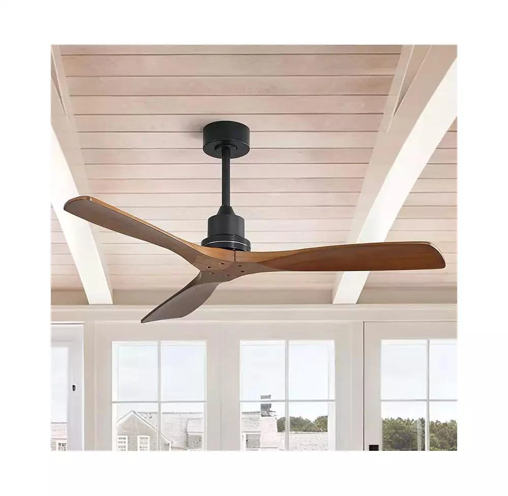 Sofucor 52-inch Modern Black 3-Blade Light Ceiling Fan with Remote Control and Supporting Mobile Device Connection
