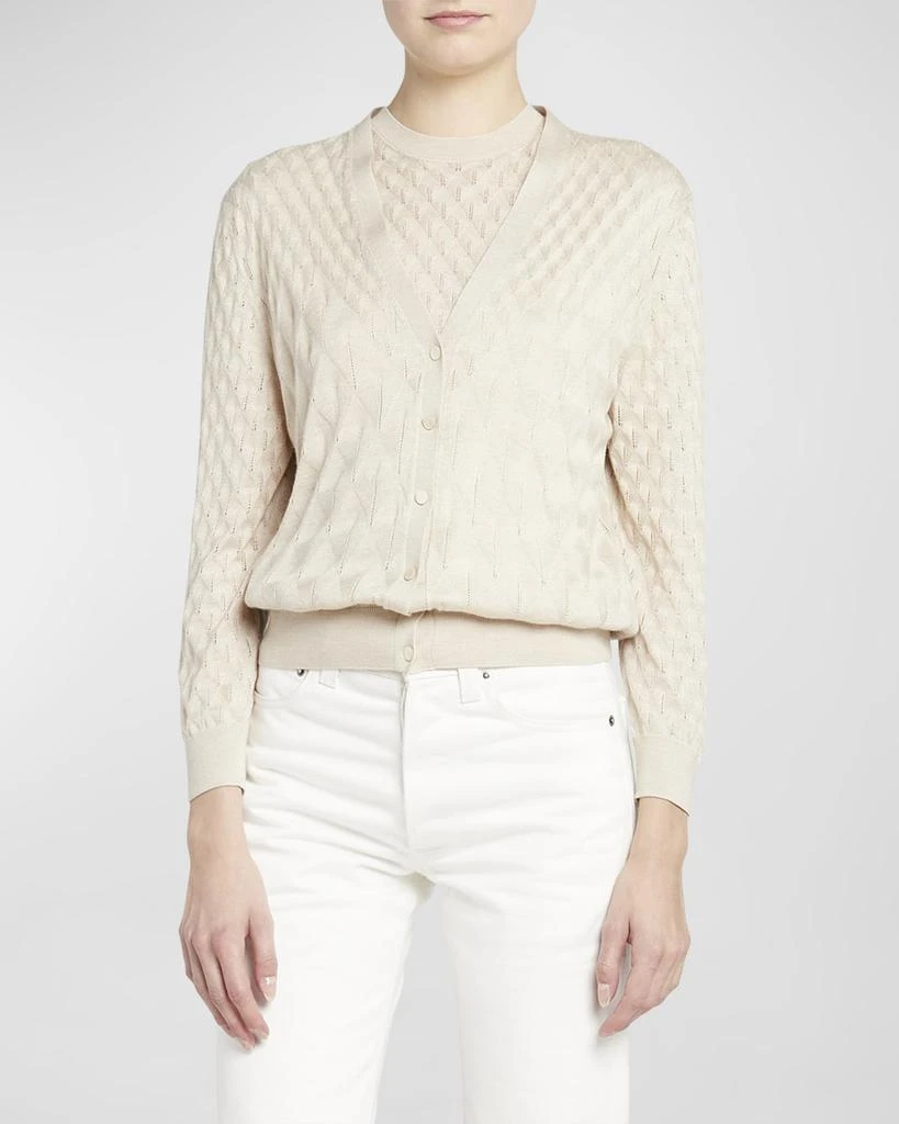 Loro Piana Takao Cashmere Open-Knit Crewneck 2