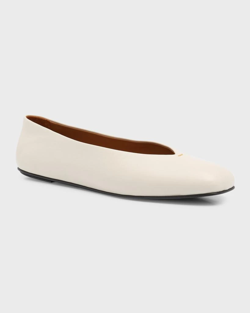 The Row Eva Leather Ballerina Flats 3