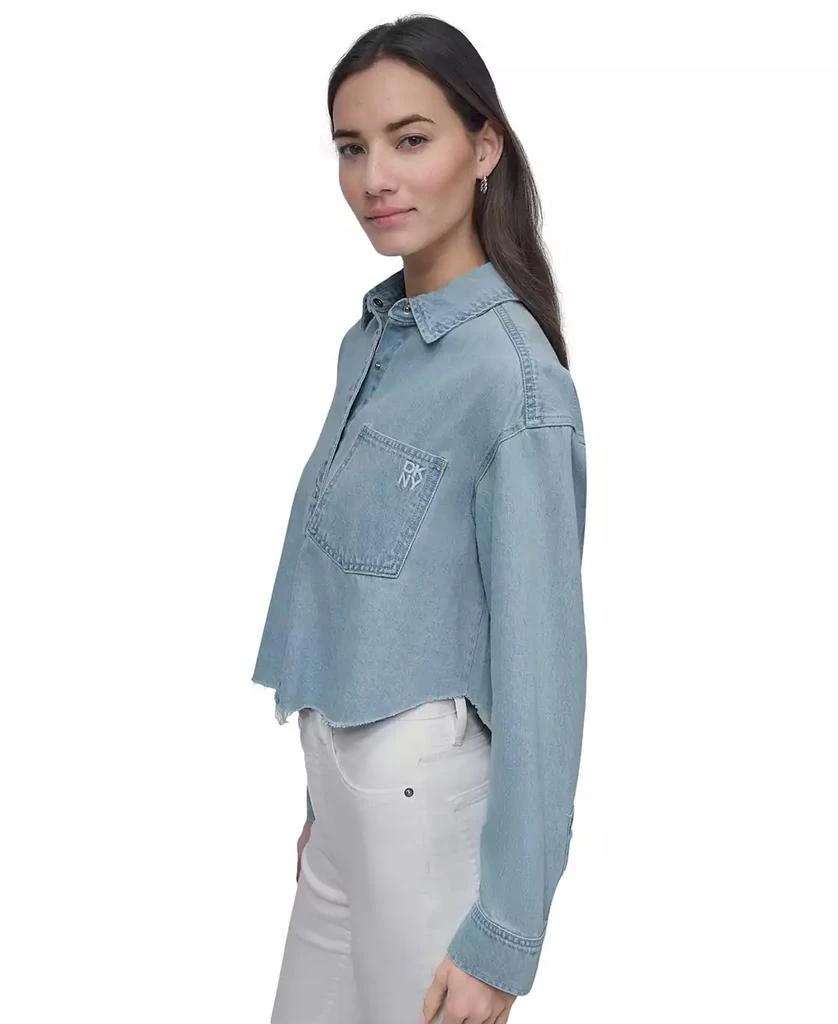 DKNY Women's Cropped Chambray Shirt 3