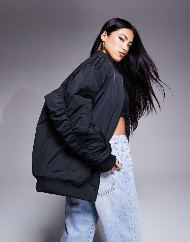 ジャケット adidas Oversized bomber jacket black Adidas Originals Womens 70S REVERSIBLE OVERSIZED JACKET