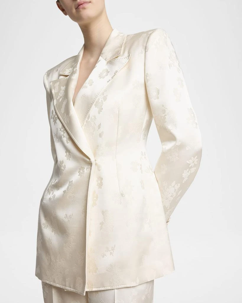 Gabriela Hearst Aleah Floral Silk Jacquard Double-Breasted Blazer Jacket 5