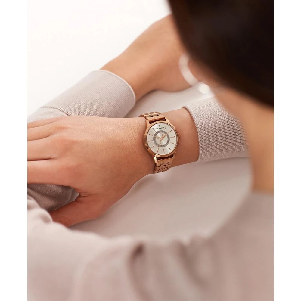 Ted Baker London Women's Fitzrovia Charm Rose Gold-Tone Stainless Steel Bracelet Watch 34mm 4