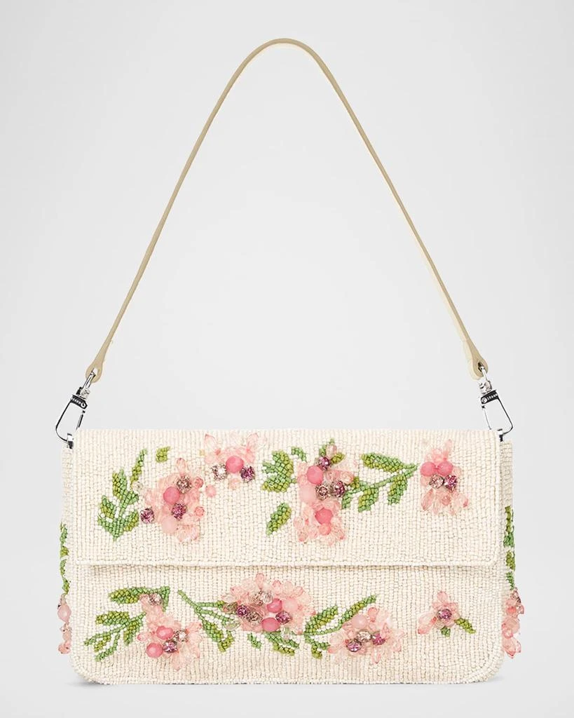 Staud Timmy Floral Beaded Shoulder Bag 1
