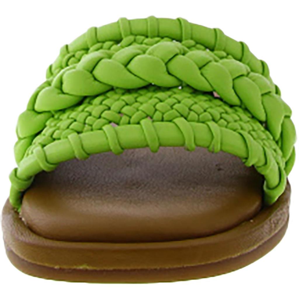 Steve Madden Genevie Womens Leather Braided Slide Sandals