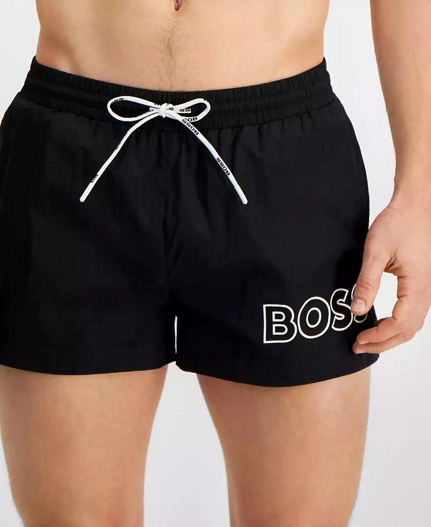 Hugo Boss Men's Mooneye Outlined Logo Drawstring 3" Swim Trunks 3