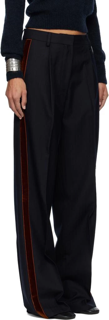Dries Van Noten Navy Embellished Tuxedo Trousers 2