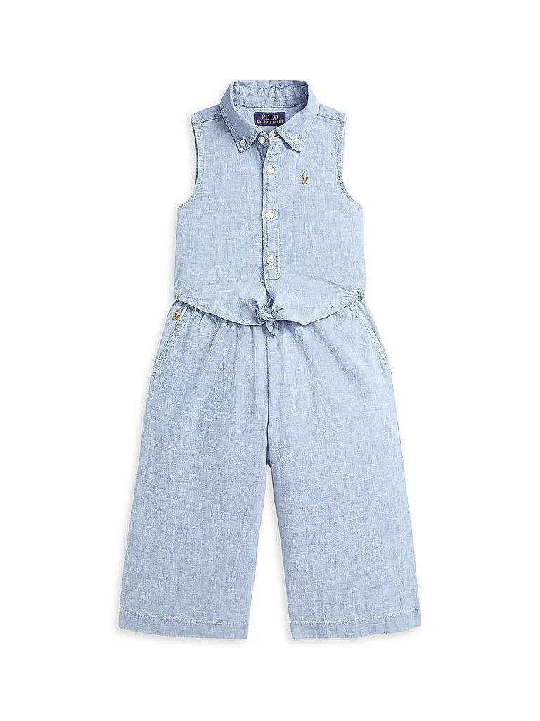 Ralph Lauren Little Girl's & Girl's 2-Piece Chambray Shirt & Pants Set 1