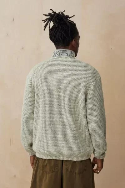 Ayker Ayker Ecru Quarter-Zip Waffle Fleece Sweatshirt 4