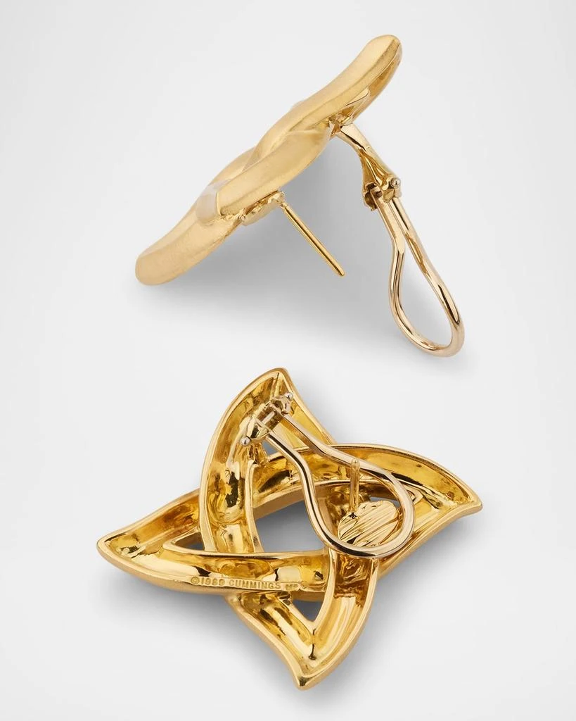 NM Estate Estate Angela Cummings 18K Yellow Gold Matte Finish Square Celtic Knot Earrings 4