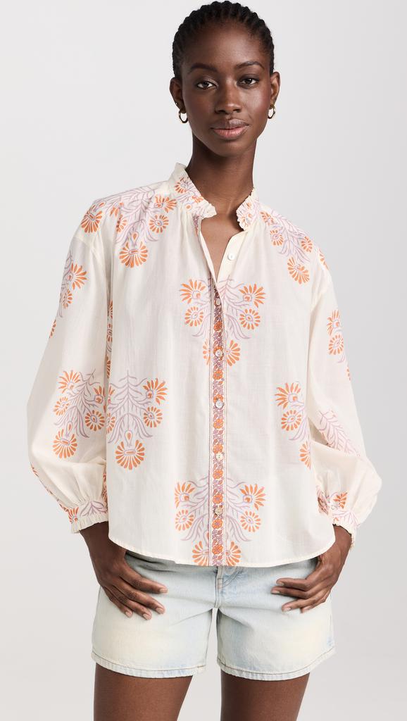 Alix of Bohemia Poet Papaya Aster Blouse