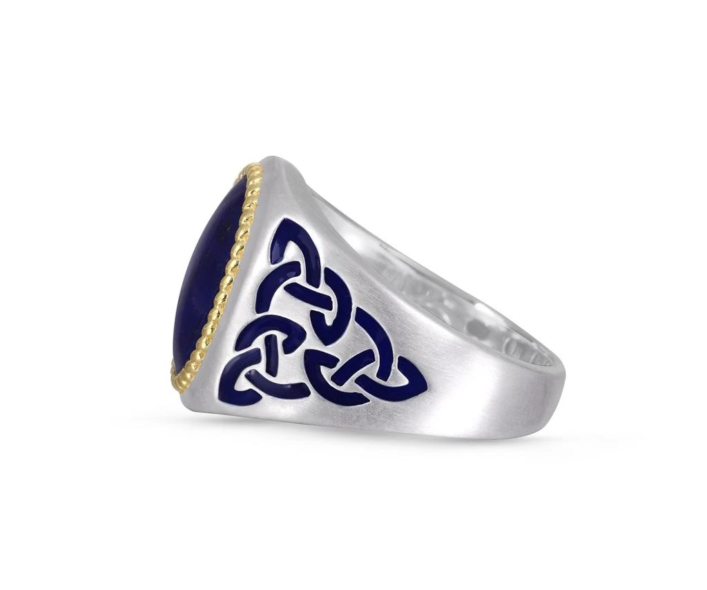 LuvMyJewelry Lapis Lazuli Sterling Silver Men Signet Ring With Enamel 3
