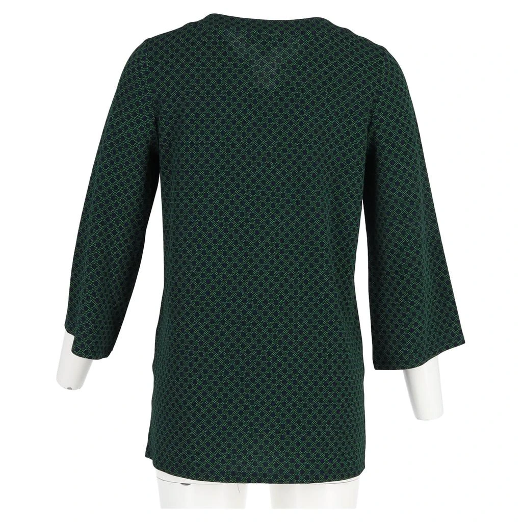 Michael Kors Polka Dot Print with Gold Embellishment Blouse in Green Polyester 6