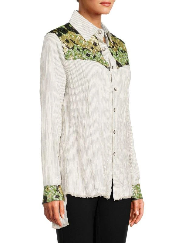 Etienne Marcel Sequin Button-Down Top 3