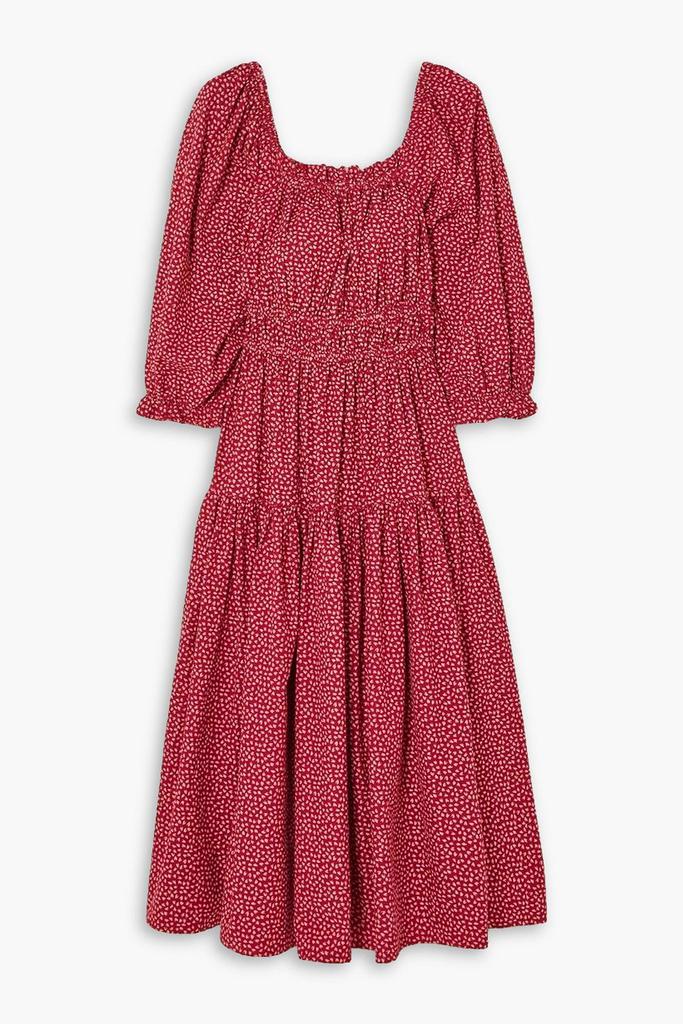 The Great The Reunion printed cotton midi dress